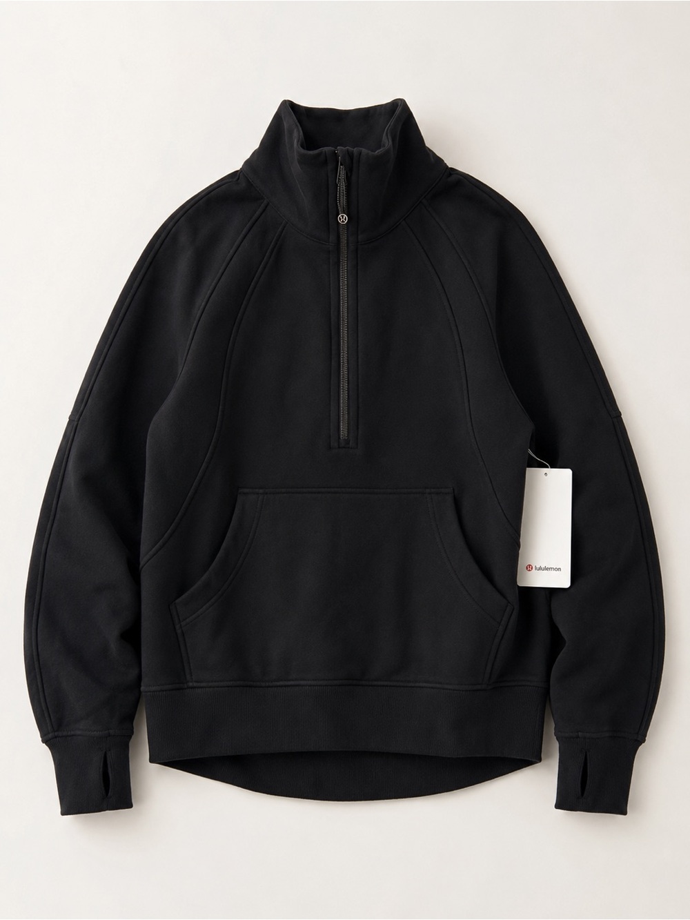 NWT Lululemon Scuba Oversized Funnel Neck Half Zip Black M/L